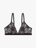 Black Floral Lace Triangle Bra  Women