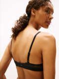 Black Floral Lace Triangle Bra  Women