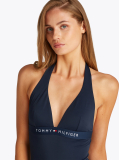 Blue Original Deep Plunge Halterneck Swimsuit  Women