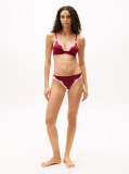 Red Microfibre Lace Trim Triangle Bralette  Women