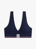 Blue TH Crest Ribbed Triangle Bralette  Women