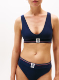Blue TH Crest Ribbed Triangle Bralette  Women