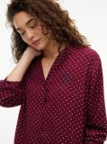 Red Essential Print Embroidery Relaxed Pyjama Shirt  Women