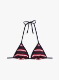 Multi Stripe Ribbed Halterneck Triangle Bikini Top  Women