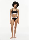 Black Signature Logo Microfibre Thong  Women