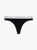 Black Signature Logo Microfibre Thong  Women