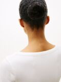 White Ribbed Slim T-Shirt  Women