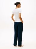 White Ribbed Slim T-Shirt  Women