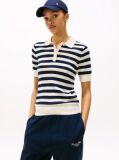 Multi Short Sleeve Polo Collar Jumper  Women