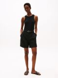 Black Ribbed Slim Fit Tank Top  Women