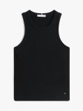 Black Ribbed Slim Fit Tank Top  Women