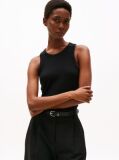 Black Ribbed Slim Fit Tank Top  Women
