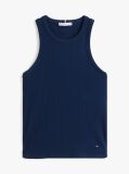 Blue Ribbed Slim Fit Tank Top  Women
