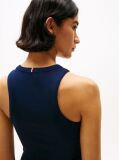 Blue Ribbed Slim Fit Tank Top  Women