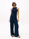 Blue Ribbed Slim Fit Tank Top  Women