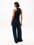 Blue Ribbed Slim Fit Tank Top  Women