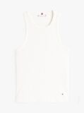 White Ribbed Slim Fit Tank Top  Women