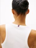 White Ribbed Slim Fit Tank Top  Women