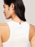 White Ribbed Slim Fit Tank Top  Women