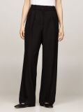 Black Pigment Dyed Relaxed Straight Leg Trousers  Women