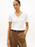 Beige V-Neck Slim Fit T-Shirt  Women