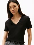 Black V-Neck Slim Fit T-Shirt  Women