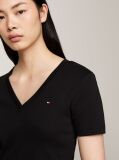 Black V-Neck Slim Fit T-Shirt  Women