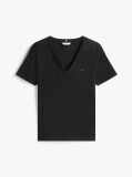 Black V-Neck Slim Fit T-Shirt  Women