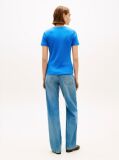Blue Flag Embroidery Ribbed Slim T-Shirt  Women