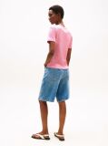 Pink Flag Embroidery Ribbed Slim T-Shirt  Women