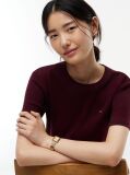 Red Flag Embroidery Ribbed Slim T-Shirt  Women