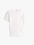 Beige Flag Embroidery Ribbed Slim T-Shirt  Women
