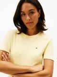 Yellow Flag Embroidery Ribbed Slim T-Shirt  Women