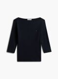 Μπλε T-Shirt Σε Slim Γραμμή Με Boat Λαιμόκοψη  Γυναίκες