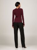Red Ribbed Button Down Slim Fit Cardigan  Women
