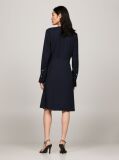 Blue Fit And Flare Wrap Dress  Women