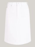 White High Rise White Denim A-Line Mini Skirt  Women