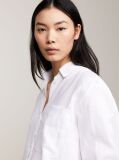 White Linen Patch Pocket Relaxed Fit Shirt  Women