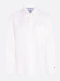 White Linen Patch Pocket Relaxed Fit Shirt  Women