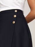 Blue Gold Button Wrap Midi Skirt  Women
