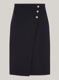 Blue Gold Button Wrap Midi Skirt  Women