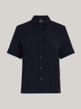 Blue Essential Fluid Relaxed Short Sleeve Shirt  Women