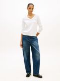 Beige Jersey V-Neck Sweater  Women