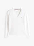 Beige Jersey V-Neck Sweater  Women