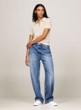Beige Short Sleeve Polo Collar Jumper  Women