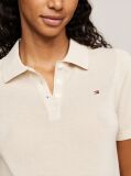 Beige Short Sleeve Polo Collar Jumper  Women