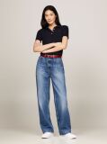 Blue Short Sleeve Polo Collar Jumper  Women