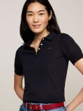 Blue Short Sleeve Polo Collar Jumper  Women