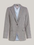 Grey Prince Of Wales Check Single Breasted Blazer  Women