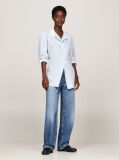 Blue Double Button Waisted Fitted Shirt  Women